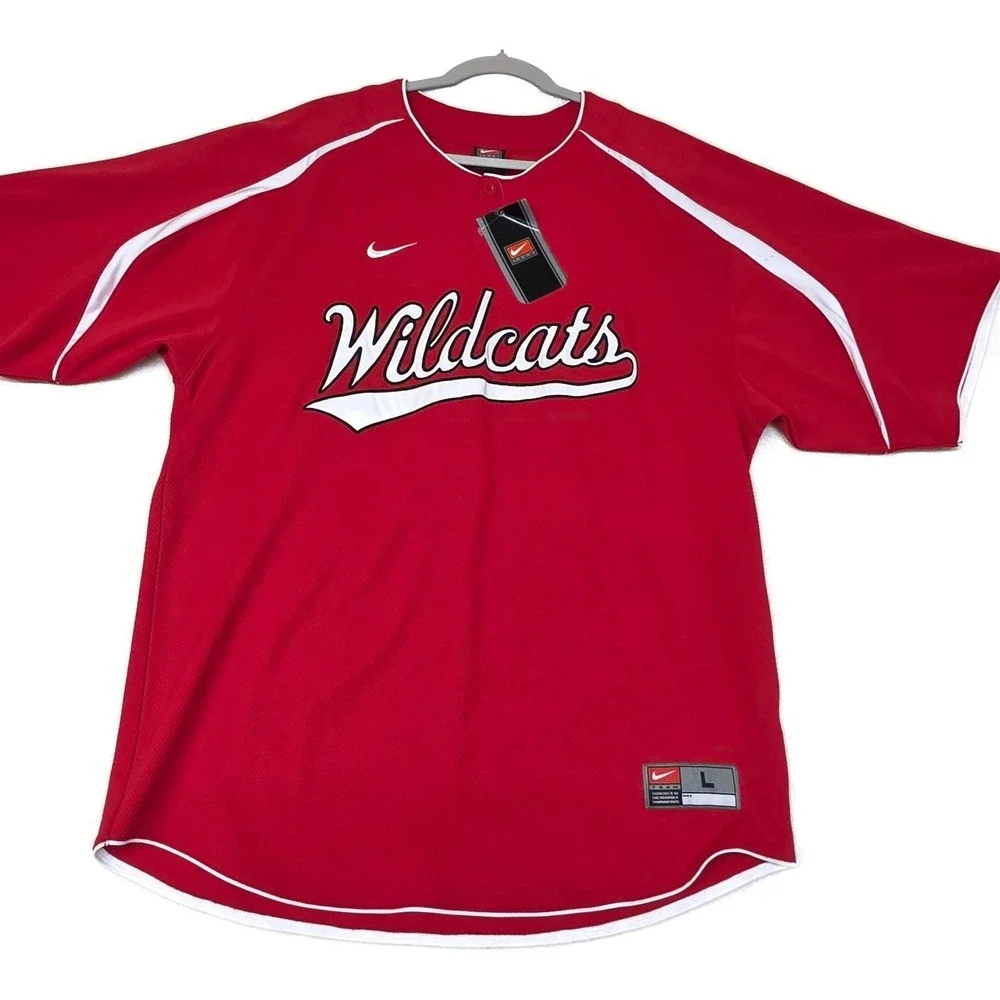 Vintage Wildcats Jersey Mens‎ Large Red NCAA Baseball Nike BP Top 2000s